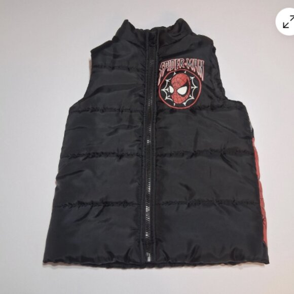 Marvel Spider-Man Official Boys Puffer Vest 4T Black Zip‎ Front Logo B17 - Picture 7 of 7